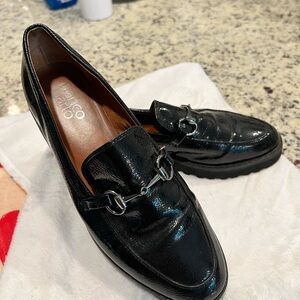 Franco Sarto Black Patent Loafers size 8.5